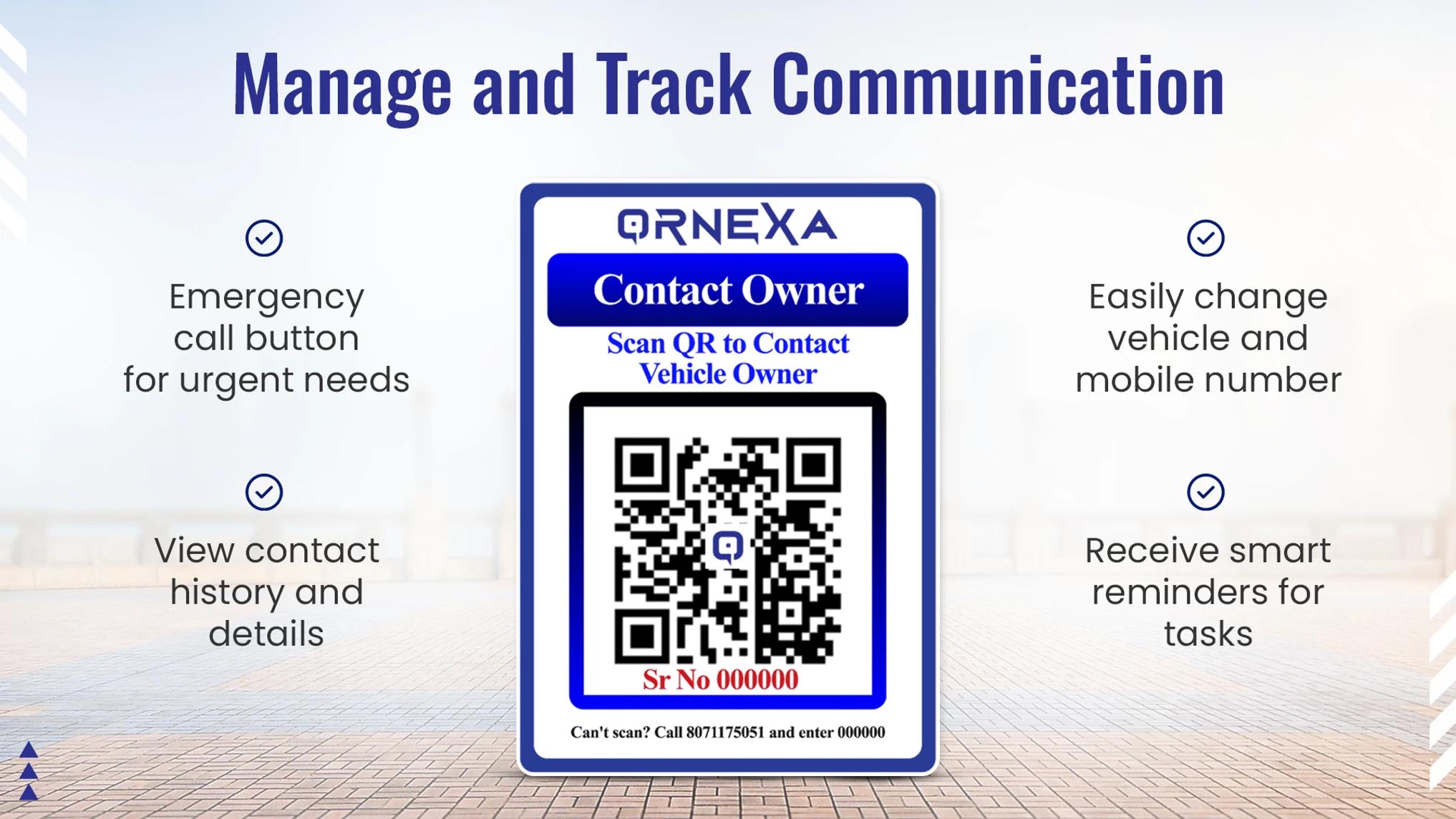 QRNEXA  -  Contact Vehicle Owner QR Sticker